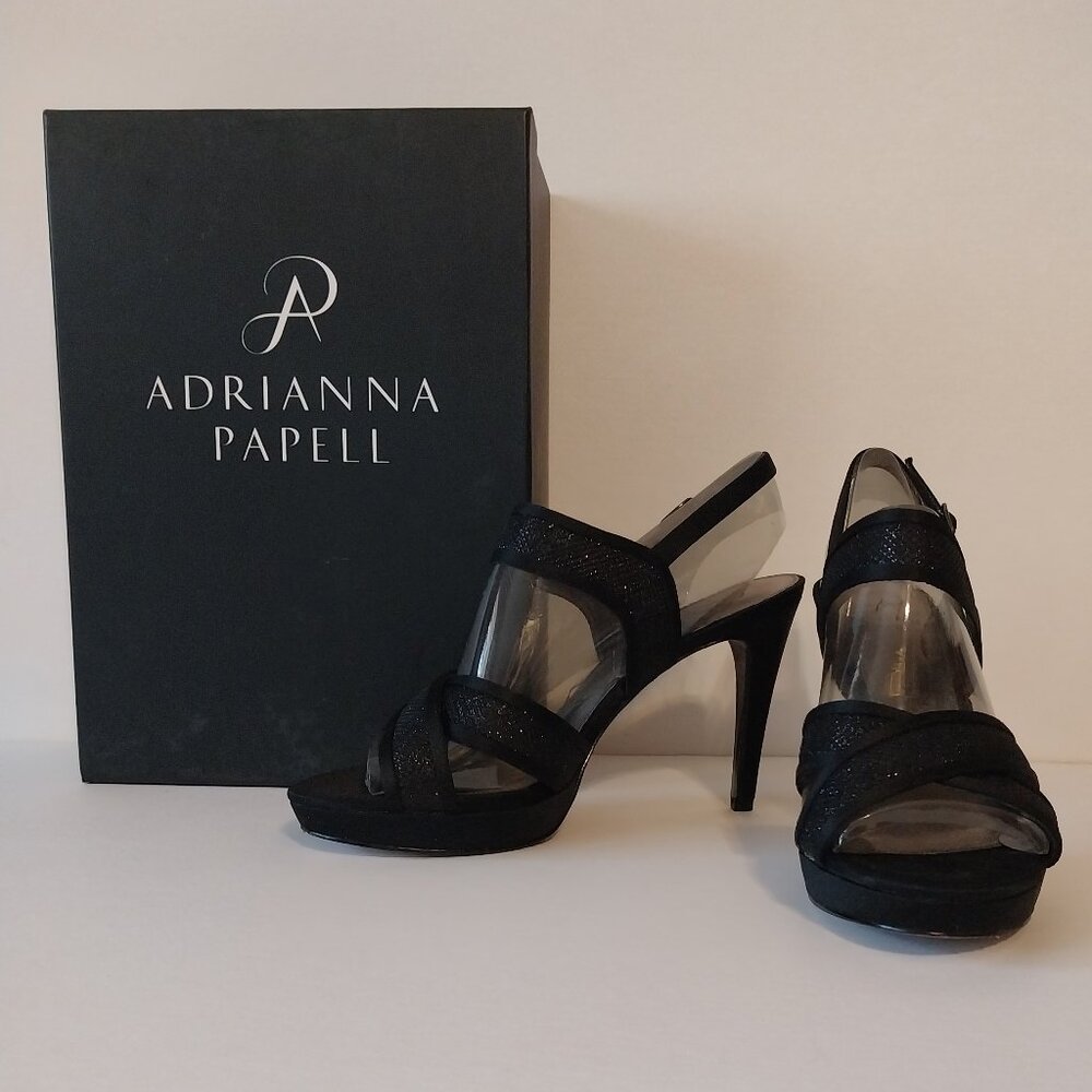 Adrianna Papell Ansel Heels 001 50395 Black Jimmy Net/Classic /Worn once